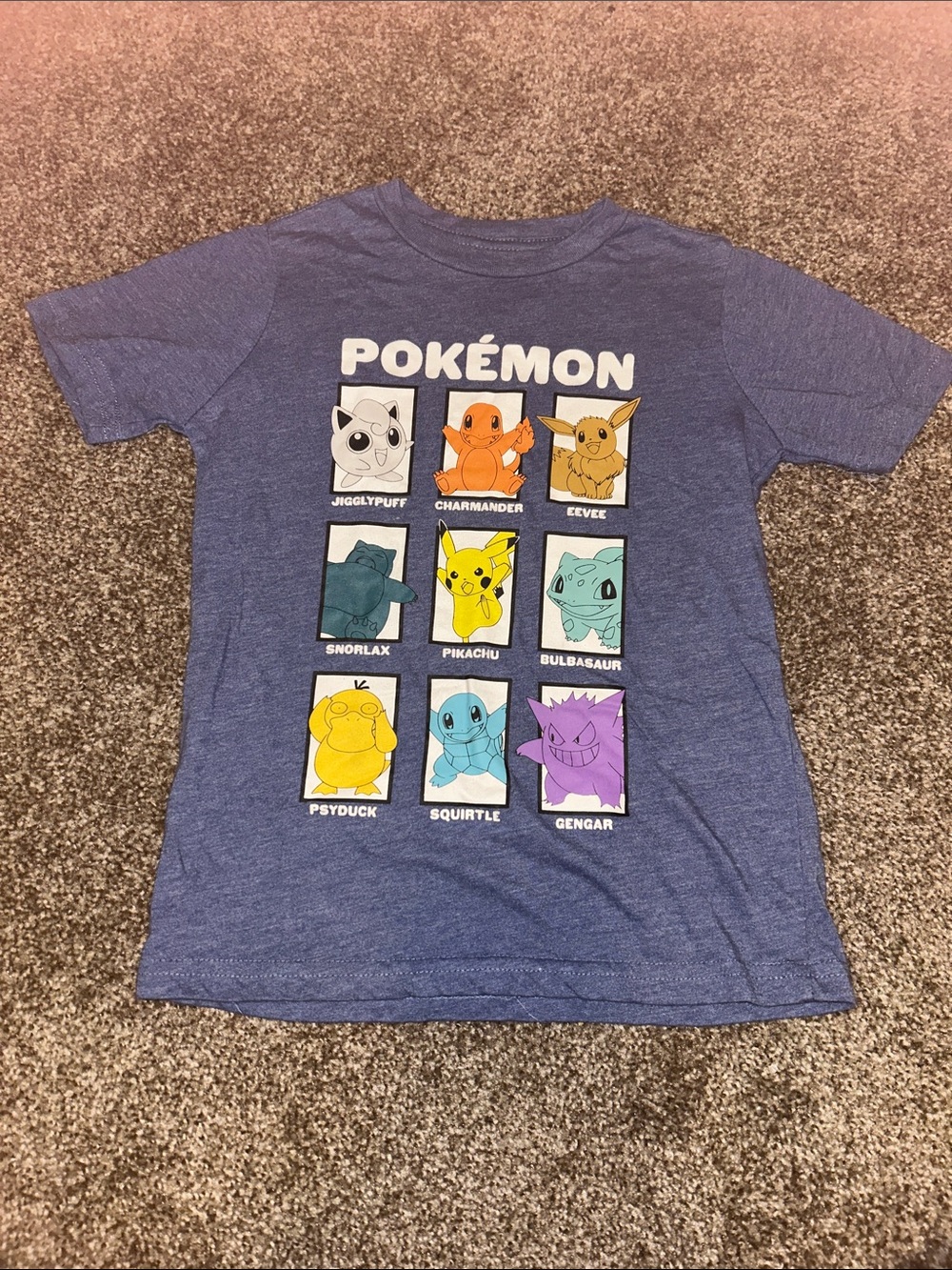 Pokémon Graphic Tee with Iconic Characters - Blue